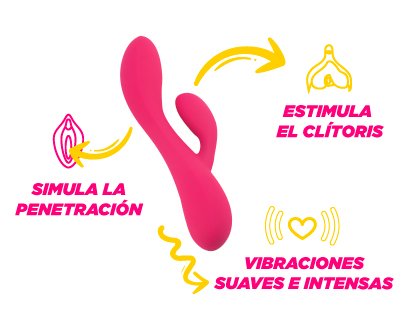 Infografía sobre las características del conejo vibrador Lola